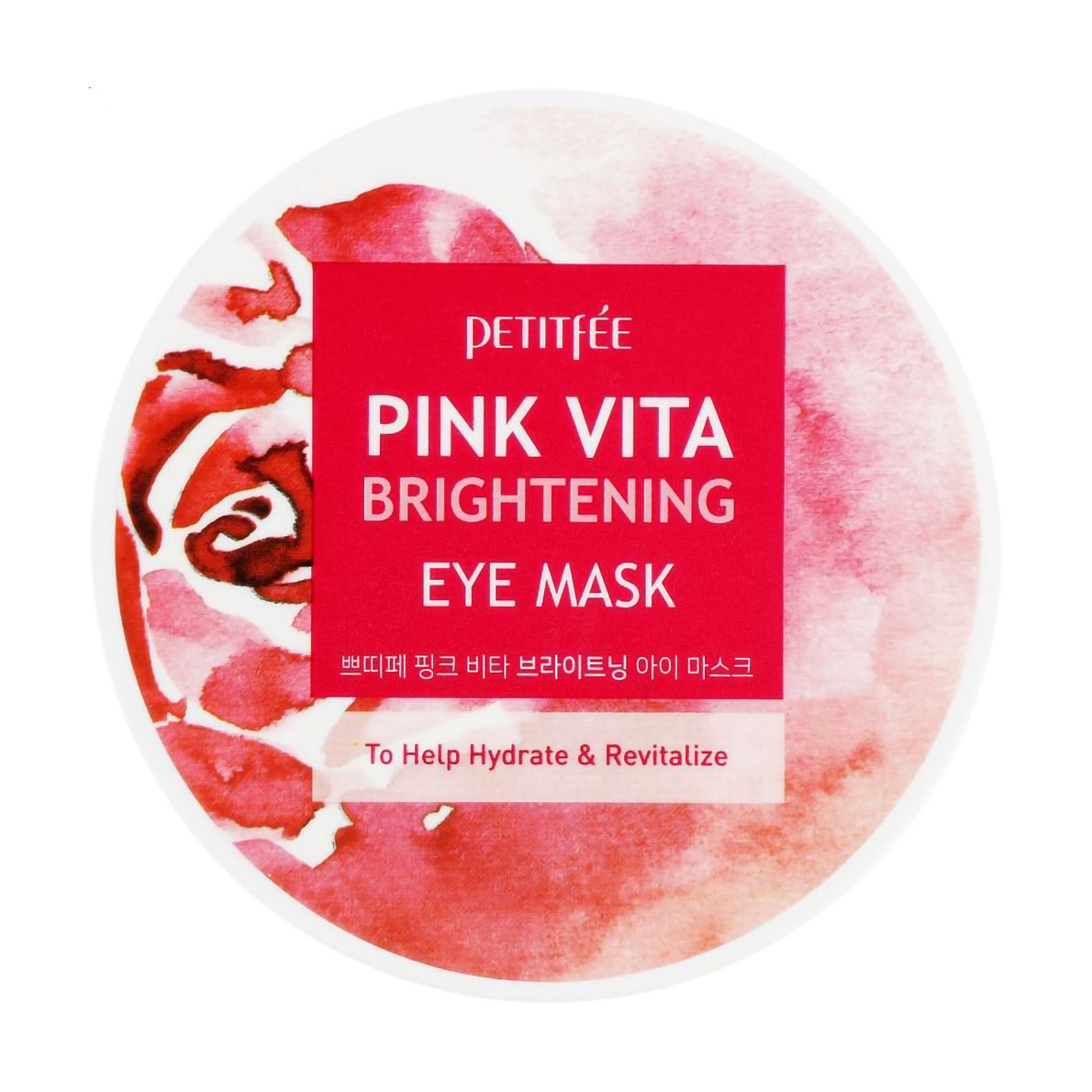 Освітлювальні патчі для шкіри наколо очей Petitfee &amp; Koelf Pink Vita Brightening Eye Mask з есенцією дамаської троянди, 60 шт